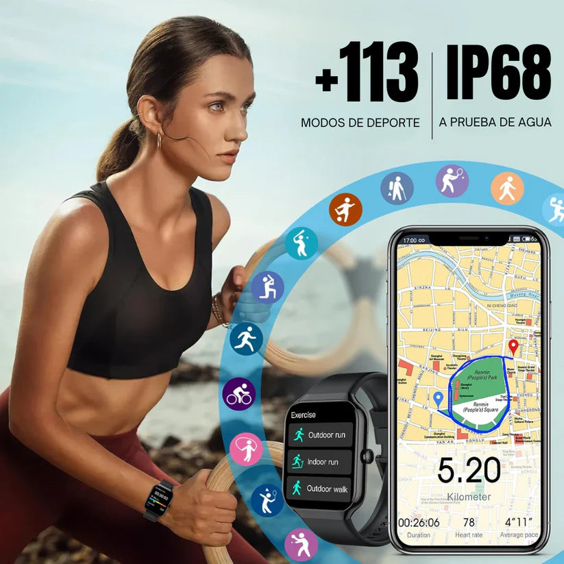 SMARTWATCH T500 ULTRA MULTIFUNCIONAL AVANZADO