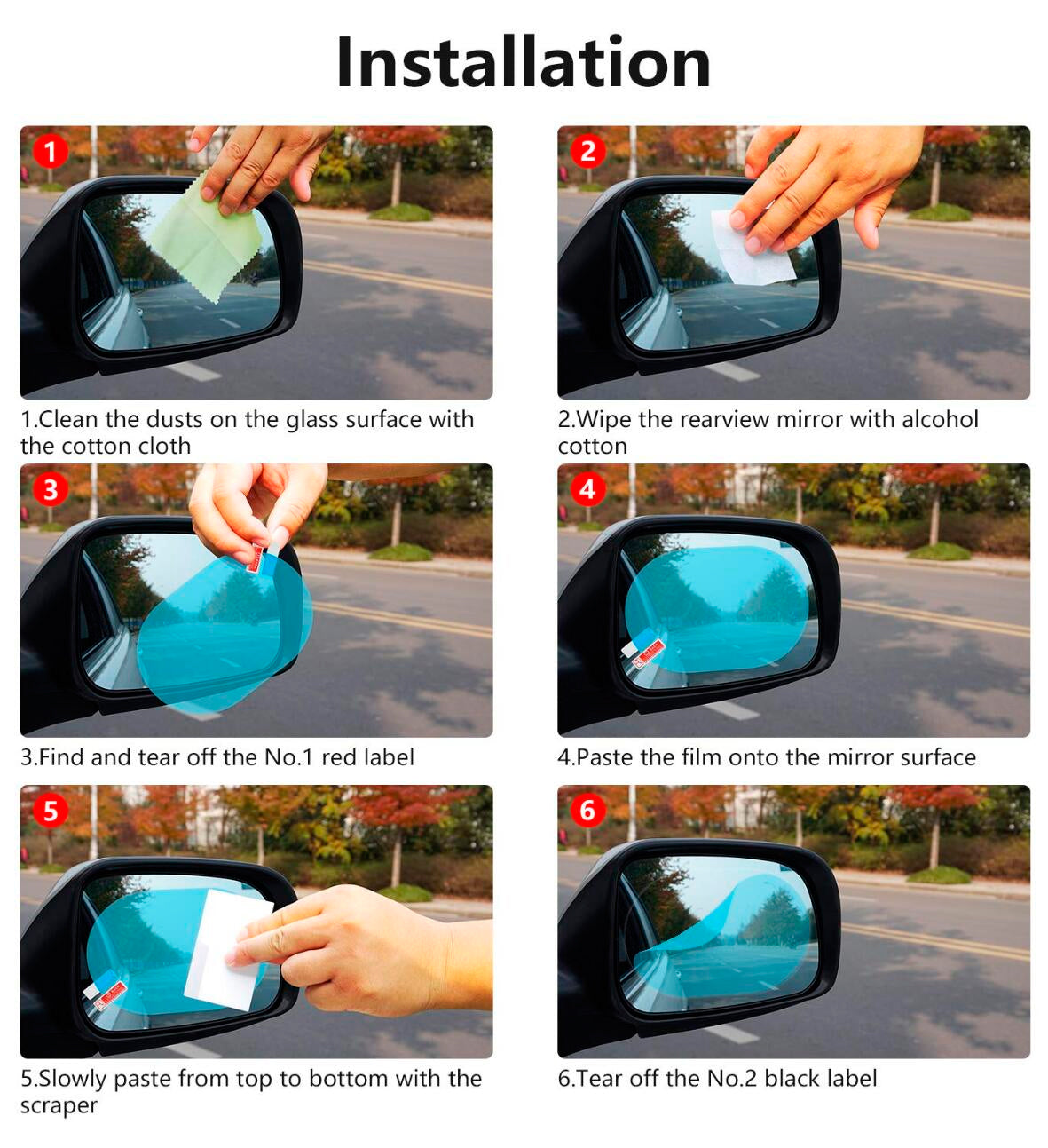 Pack 2 Láminas Antiempañantes Espejos Laterales Auto 💦