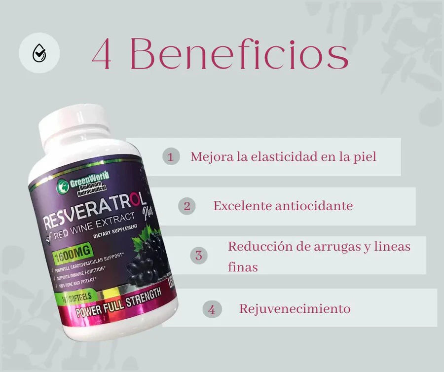 RESVERATROL 1600 MG - EL SUPLEMENTO DEL MOMENTO (100 CÁPSULAS)