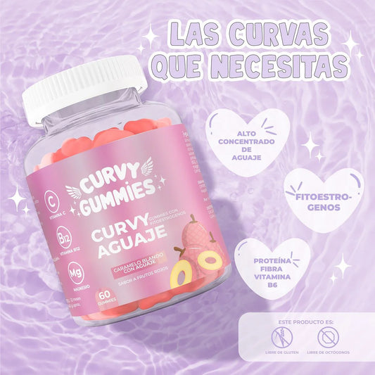 Curvy Gummies 💓 (Curvas naturales🍑, Envío gratis y rápido⚡️) 60 gomitas