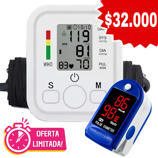 Pack Oxímetro + Monitor de Presión Digital: ¡Cuida tu Salud en Casa! 🏥
